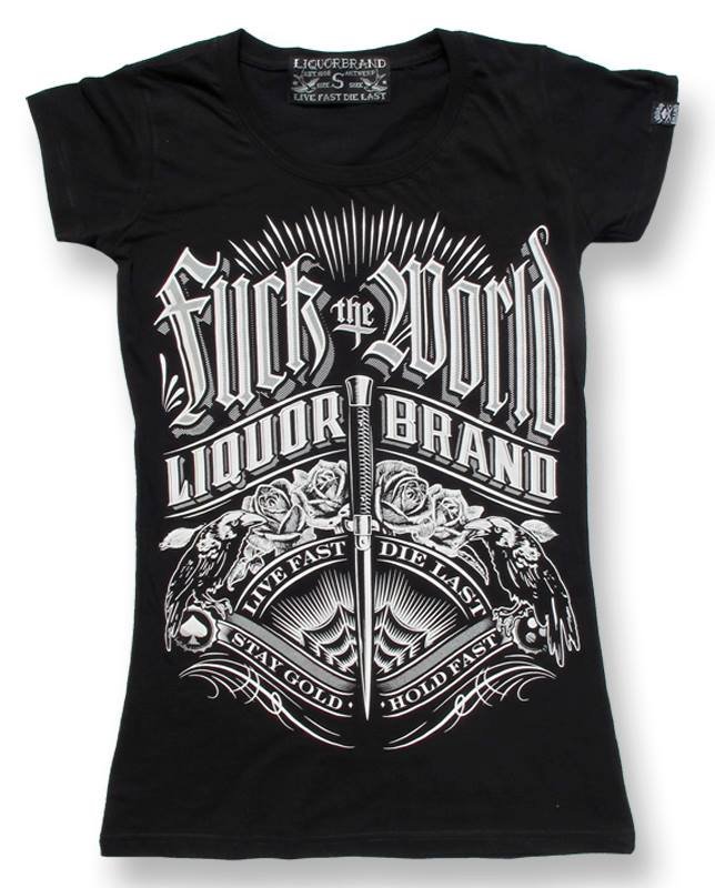Liquor Brand FUCK THE WORLD Damen T-Shirts.